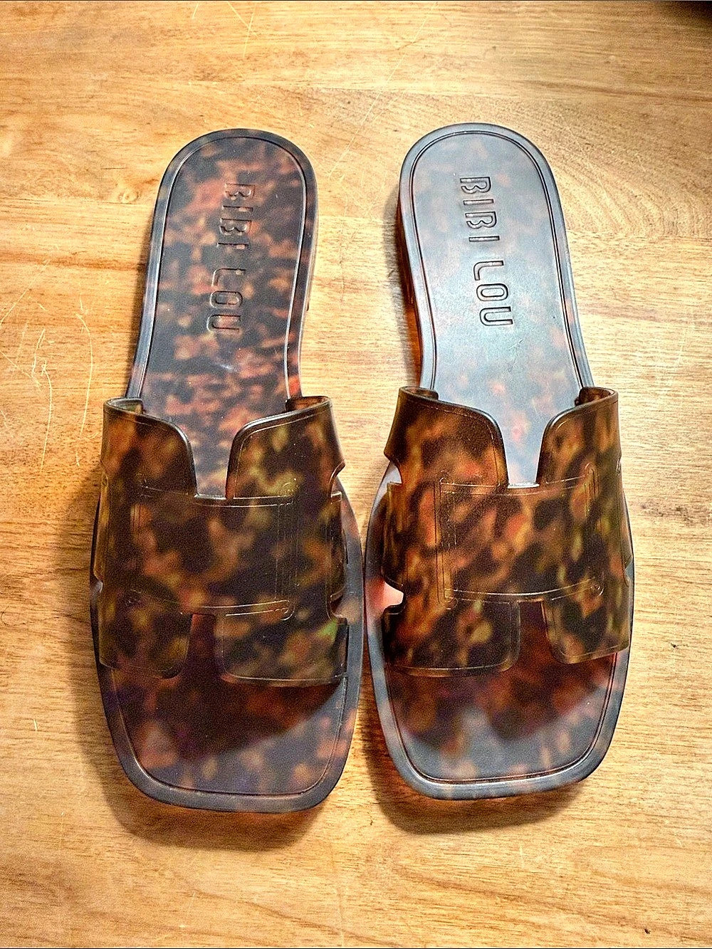 Bibi Lou Tortoiseshell Slide Sandals EU 39